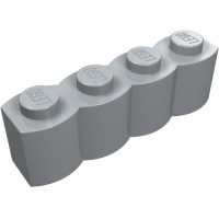 30137 - Brick Special 1 x 4 Palisade [aka Log] - Light Bluish Gray