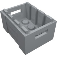 30150 - Box / Crate with Handholds  3 x 4 x 1 2/3 - Light Bluish Gray