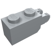 30365 - Hinge Brick 1 x 2 Locking with 2 Fingers Vertical End, 9 Teeth - Light Bluish Gray