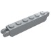 30388 - Light Bluish Gray - Hinge Brick 1 x 6 Locking with 1 Finger Vertical End and 2 Fingers Vertical End, 9 Teeth