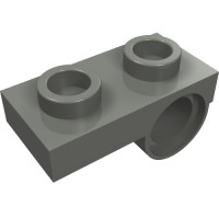 18677 - Plate Special 1 x 2 with Pin Hole Underneath - Dark Bluish Gray