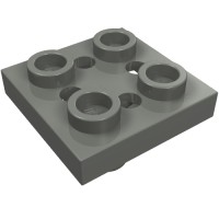 2476b - Plate Special 2 x 2 with Pin on Bottom, Small Holes in Plate and Rotational Locking Fingers on Underside - Dark Bluish Gray