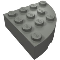 2577 - Brick Round Corner 4 x 4 Full Brick - Dark Bluish Gray