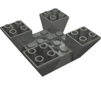 30373 - Slope Inverted 65Â° 6 x 6 x 2 Quad with Cutouts - Dark Bluish Gray