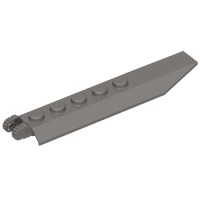 30407 - Hinge Plate 1 x 8 Locking with Angled Side Extensions, Rounded Plate Underside, 9 Teeth - Dark Bluish Gray