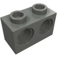 32000 - Technic Brick 1 x 2 [2 Pin Holes] - Dark Bluish Gray