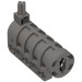 32074c01 - Dark Bluish Gray - Launcher, Technic Competition Cannon, Round Bottom with Black Ends