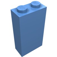22886 - Brick 1 x 2 x 3 with Bottom Stud Holder - Medium Blue