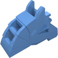 48492 - Animal / Creature Accessory, Horse Battle Helmet [Angular, Front Clip] - Medium Blue