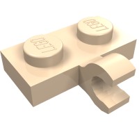 11476 - Plate Special 1 x 2 with Clip Horizontal on Side - Light Nougat