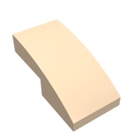 11477 - Slope Curved 2 x 1 No Studs [1/2 Bow] - Light Nougat