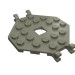 2539 - Dark Gray - Plate Special 6 x 6 Octagonal with Square Hole and 4 Clips (Boat Mast Platform)