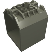 30639 - Container / Box, Open Ended 4 x 4 x 4 with 1 Hinge Finger Each End [Plain] - Dark Gray