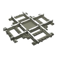32087 - Vehicle Track, Train, 9V Crossing - Dark Gray