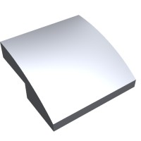 15068 - Slope Curved 2 x 2 x 2/3 - Metallic Silver