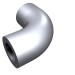 25214 - Metallic Silver - Brick Round 1 x 1 diameter Tube with 90 Degree Elbow (2 x 2 x 1) and Axle Holes (Crossholes) at each end