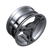32077 - Wheel 70 x 28 mm Futuristic - Metallic Silver