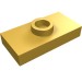 15573 - Metallic Gold - Plate Special 1 x 2 with 1 Stud with Groove and Inside Stud Holder (Jumper)