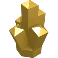 30385 - Rock 1 x 1 Crystal 5 Point - Metallic Gold