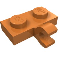 11476 - Plate Special 1 x 2 with Clip Horizontal on Side - Medium Nougat