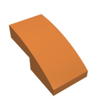 11477 - Slope Curved 2 x 1 No Studs [1/2 Bow] - Medium Nougat