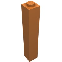 2453b - Brick 1 x 1 x 5 with Solid Stud - Medium Nougat