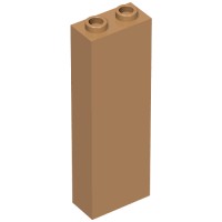 2454b - Brick 1 x 2 x 5 with Hollow Studs - Medium Nougat