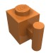 2921 - Medium Nougat - Brick Special 1 x 1 with Handle