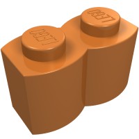 30136 - Brick Special 1 x 2 Palisade [aka Log] - Medium Nougat