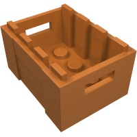 30150 - Box / Crate with Handholds  3 x 4 x 1 2/3 - Medium Nougat